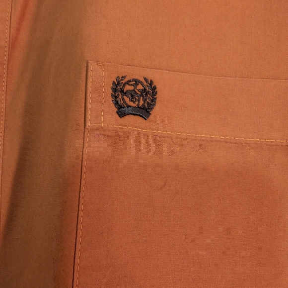 Cinch Burnt Orange Long Sleeve Button Down Shirt Size L - Picture 2 of 5